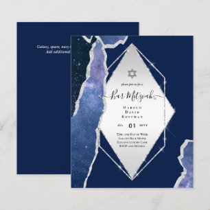 Galaxy Starry Night BAR MITZVAH Agate Einladung