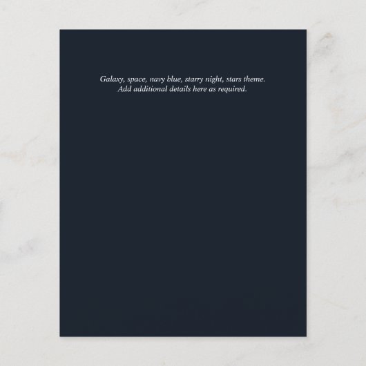 Galaxy Starry Night BAR MITZVAH Einladung blau (Rückseite)
