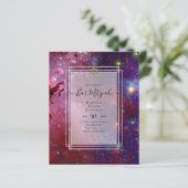 Galaxy Starry Night BAR MITZVAH Einladung blau (Stehend Vorderseite)