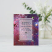 Galaxy Starry Night BAR MITZVAH Einladungen Marine (Stehend Vorderseite)