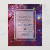 Galaxy Starry Night BAR MITZVAH Einladungen Marine (Vorderseite)