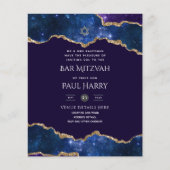 Galaxy Starry Night BAR MITZVAH Einladungen Marine (Vorderseite)