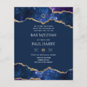 Galaxy Starry Night BAR MITZVAH Einladungen Marine (Vorderseite)