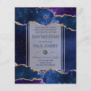 Galaxy Starry Night BAR MITZVAH Einladungen Marine Flyer