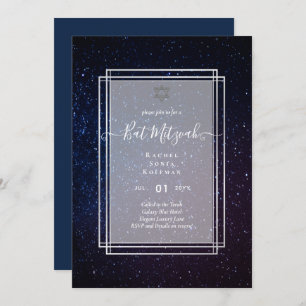 Galaxy Starry Night BAT MITZVAH Einladung