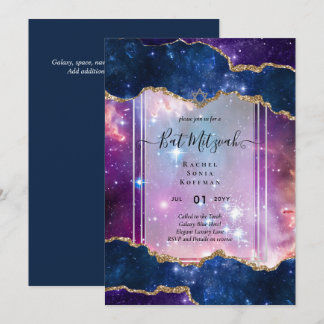 Galaxy Starry Night BAT MITZVAH Einladung