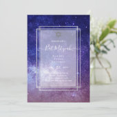 Galaxy Starry Night BAT MITZVAH Einladung (Stehend Vorderseite)