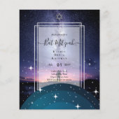 Galaxy Starry Night BAT MITZVAH Einladung (Vorderseite)