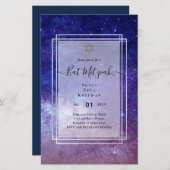 Galaxy Starry Night BAT MITZVAH Einladung (Vorne/Hinten)