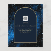 Galaxy Starry Night Blue Gold Wedding RETT DATE Flyer (Hinten)