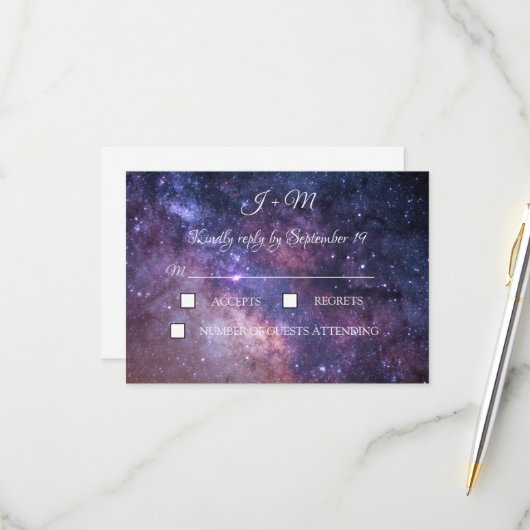 Galaxy Starry Night Modern UAWG RSVP Karte (Vorderseite/Rückseite Beispiel)