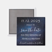 Galaxy Starry Night Navy Blue Wedding Magnet (Vorderseite/Rückseite)