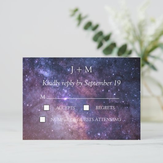 Galaxy Starry Night Nebula Mystical Modern UAWG RSVP Karte (Stehend Vorderseite)