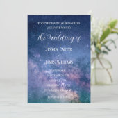Galaxy Starry Night Outer Space Universe Wedding Einladung (Stehend Vorderseite)
