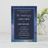 Galaxy Starry Night Outer Space Universe Wedding Einladung (Stehend Vorderseite)