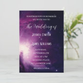 Galaxy Starry Night Outer Space Universe Wedding Einladung (Stehend Vorderseite)