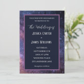 Galaxy Starry Night Outer Space Universe Wedding Einladung (Stehend Vorderseite)