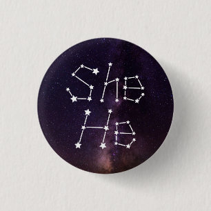 Galaxy Starry Night Sky Constellation Button