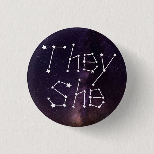 Galaxy Starry Night Sky Constellation Pro Button (Vorderseite)