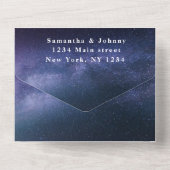 Galaxy Starry Night Sky Universe Hochzeitsnebel All In One Einladung (Rückseite)