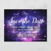Galaxy Starry Night Space Hochzeit Speichern Sie d Postkarte (Vorderseite)