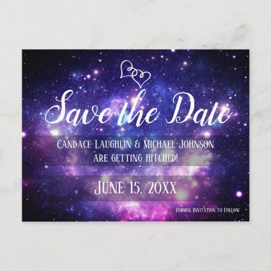 Galaxy Starry Night Space Hochzeit Speichern Sie d Postkarte (Vorderseite)