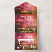 Galaxy Starry Night Stars Sky Wedding All In One Einladung (Innen Boden)