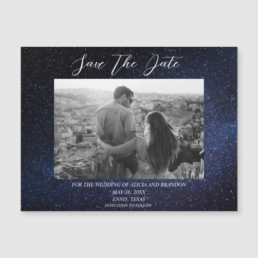 Galaxy Starry Night Stars Sky Wedding Magnet (Vorderseite)