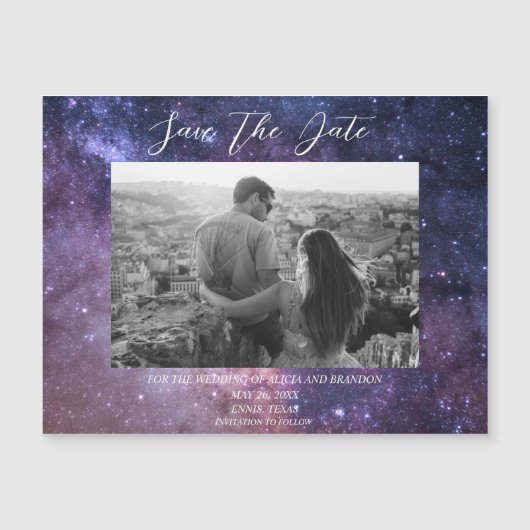 Galaxy Starry Night Stars Sky Wedding Magnet (Vorderseite)