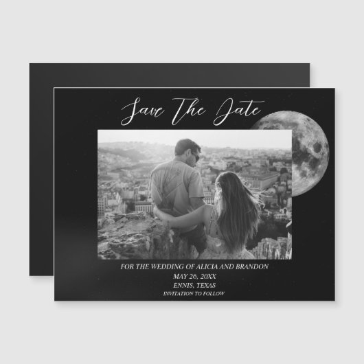 Galaxy Starry Night Stars Sky Wedding Moon Magnet (Vorne/Hinten)