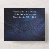 Galaxy Starry Night Stars Sky Wedding Neula Foto All In One Einladung (Rückseite)
