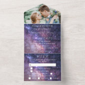 Galaxy Starry Night Stars Sky Wedding Neula Foto All In One Einladung (Innen Boden)