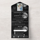 Galaxy Starry Night Universe Foto Hochzeitsmond All In One Einladung (Innen Boden)