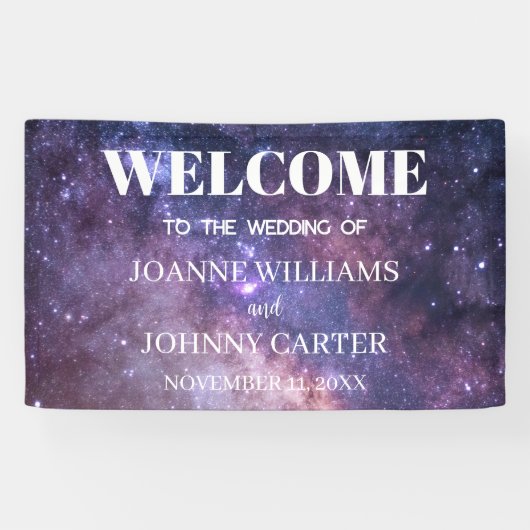 Galaxy Starry Night Universe Neula Wedding Banner (Horizontal)