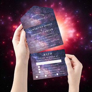 Galaxy Starry Night Universe Sky Wedula All In One Einladung