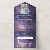 Galaxy Starry Night Universe Sky Wedula All In One Einladung (Innen Boden)