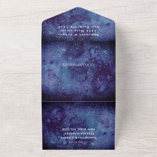 Galaxy Starry Night Universe Sky Wedula All In One Einladung (Außenbereich)