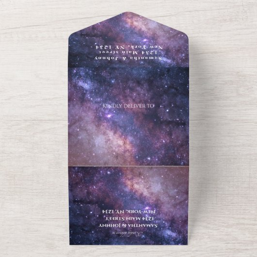 Galaxy Starry Night Universe Sky Wedula All In One Einladung (Außenbereich)