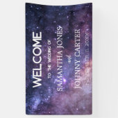 Galaxy Starry Night Universe Space Hochzeitszeiche Banner (Vertikal)