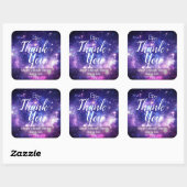 Galaxy Starry Night Wedding Vielen Dank Quadratischer Aufkleber (Blatt)