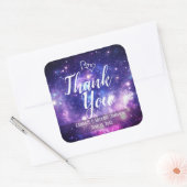 Galaxy Starry Night Wedding Vielen Dank Quadratischer Aufkleber (Umschlag)