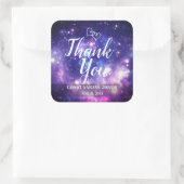 Galaxy Starry Night Wedding Vielen Dank Quadratischer Aufkleber (Tasche)