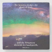 Galaxy Starry Sky Psalm 19:1 Scripture Verse Steinuntersetzer (Vorderseite)