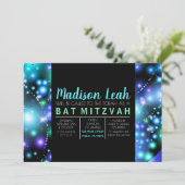 GALAXY STARS Bat Mitzvah Einladung (Stehend Vorderseite)