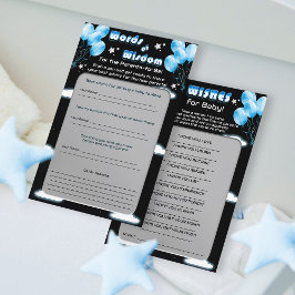 Galaxy Stars Blue Balloons Baby Showcard