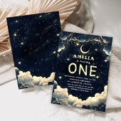 Galaxy Stars Celestial Baby First Birthday Einladung