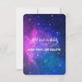 Galaxy Stars Einladung Hochzeit zum Geburtstag (Rückseite)