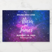 Galaxy Stars Gastgeschenk Hochzeit Schaumweinetikett (Einzelnes Label)