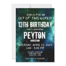 Galaxy Stars Geburtstagsparty Green Blue