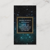 Galaxy Stars Golden Blu Space Cosmic Vip Visitenkarte (Rückseite)
